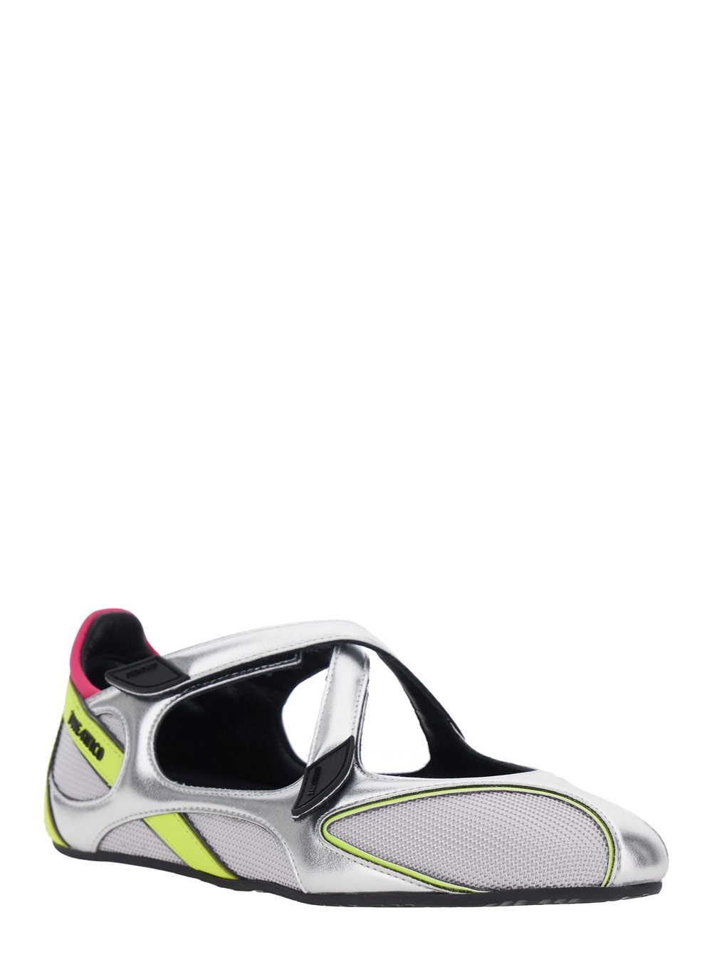 The Attico Ballerine 'Floor 01' con Logo sul Lato e Design Cut-Out in Tessuto Multicolor Donna, view 2