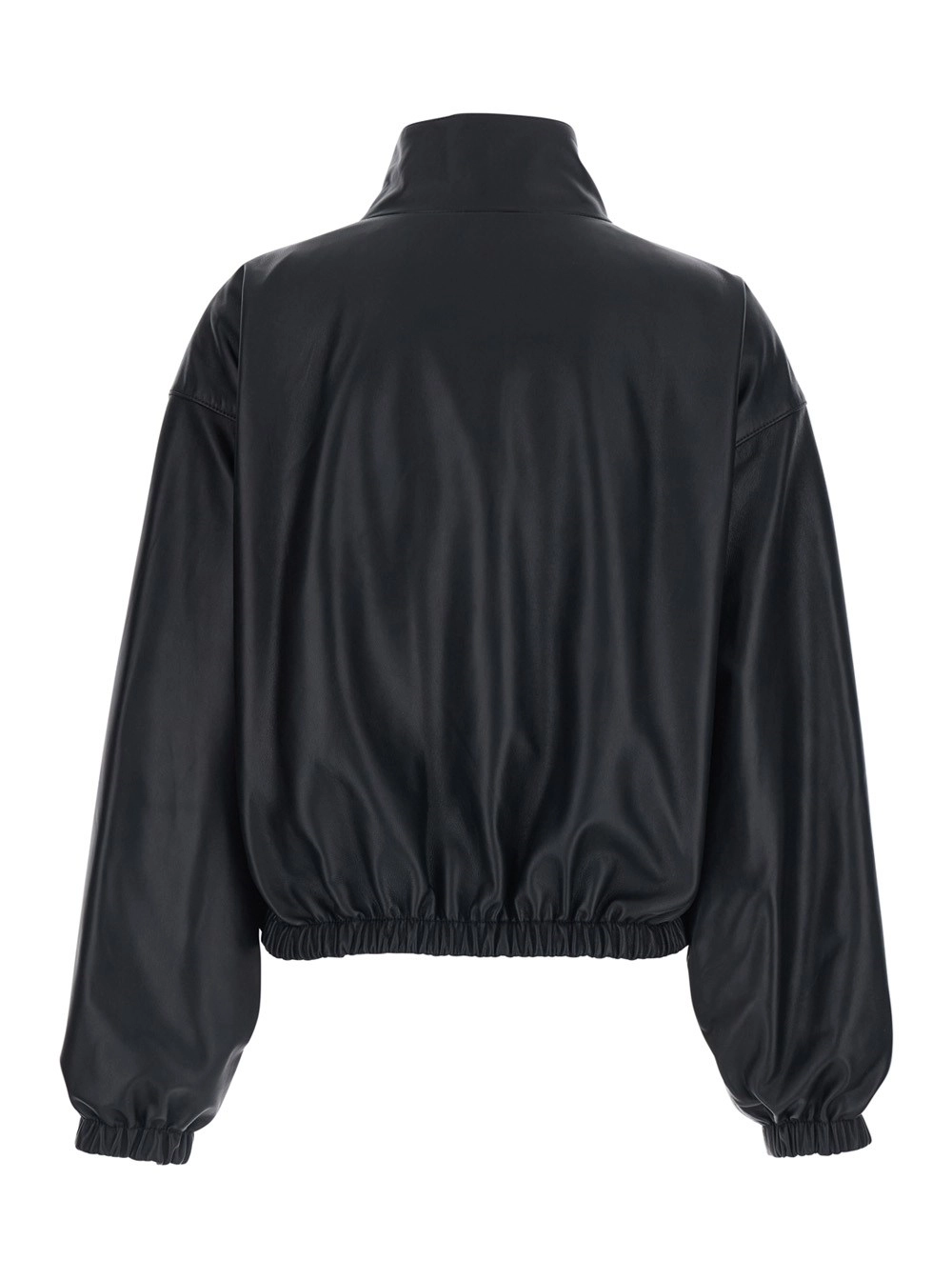 Balenciaga Giubbotto con Logo sul Fronte e Design Reversibile in Pelle Nero Donna, view 2