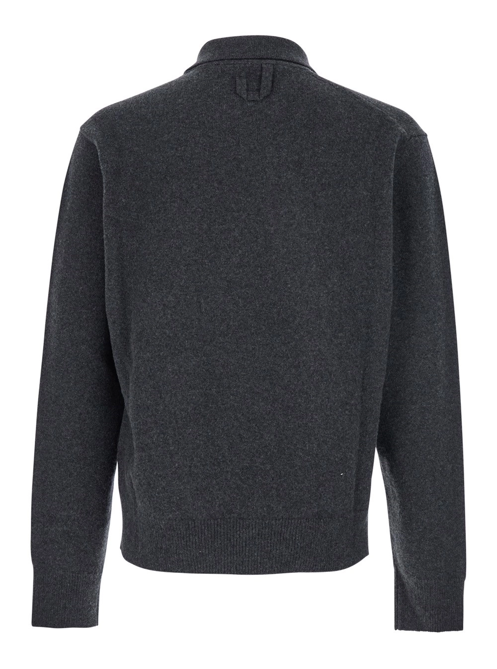 Jacquemus Cardigan con Design Asimmetrico in Lana Grigio Uomo, view 2
