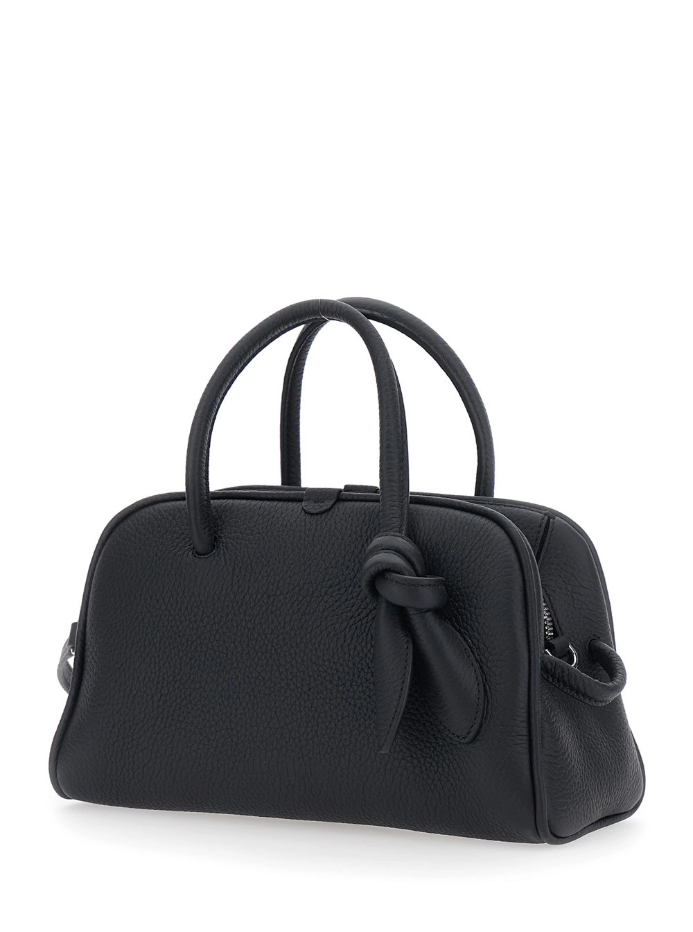 Jacquemus Borsa a Mano 'Le Petit Turismo' con Tracolla Regolabile e Removibile in Pelle Nera Donna, view 2