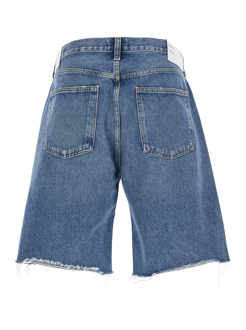 Agolde Bermuda a cinque tasche con orlo sfrangiato in denim blu Uomo, view 2