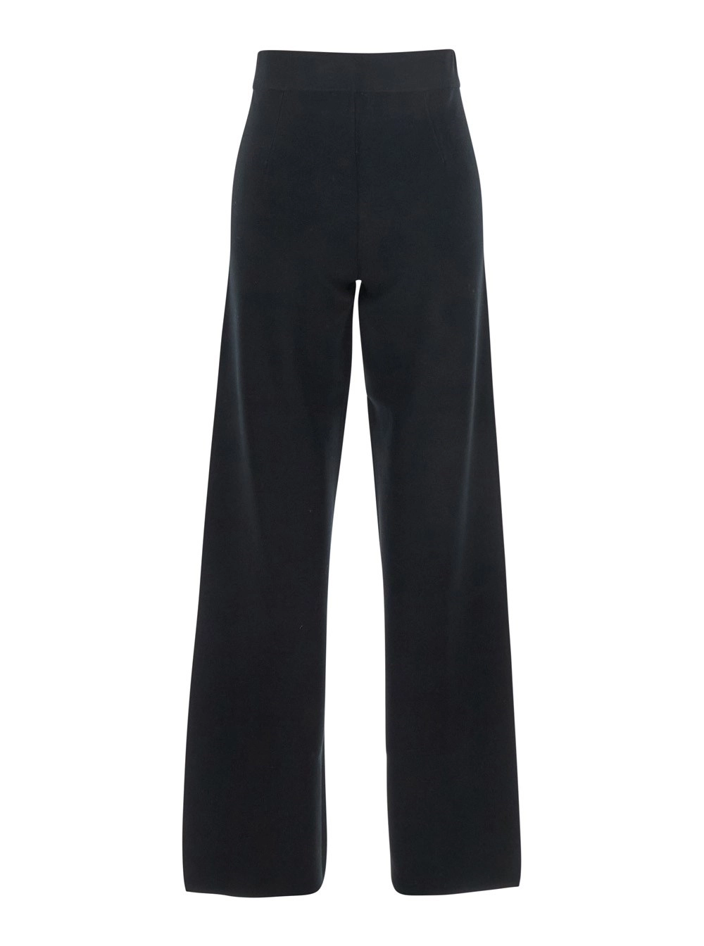 Max Mara Studio Pantalone 'Marzia' a Palazzo con Vita Elasticizzata e Gamba Ampia in Misto Viscosa Nero Donna, view 2