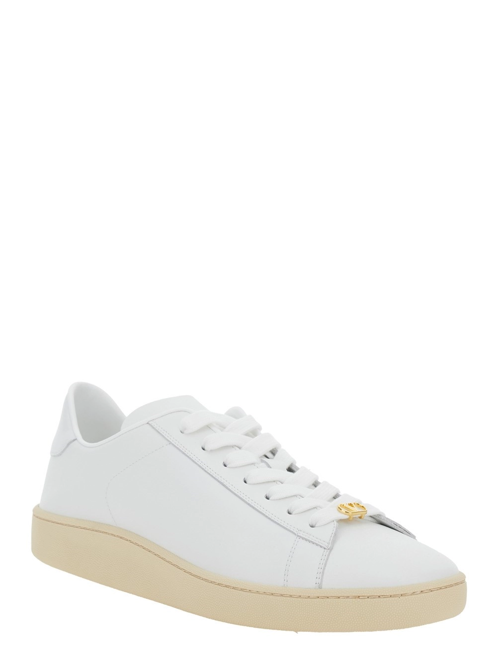 Valentino Garavani Sneaker 'Royco' Low Top con VLogo sul Retro e Placca VLogo sul Laccio in Pelle Bianca Uomo, view 2