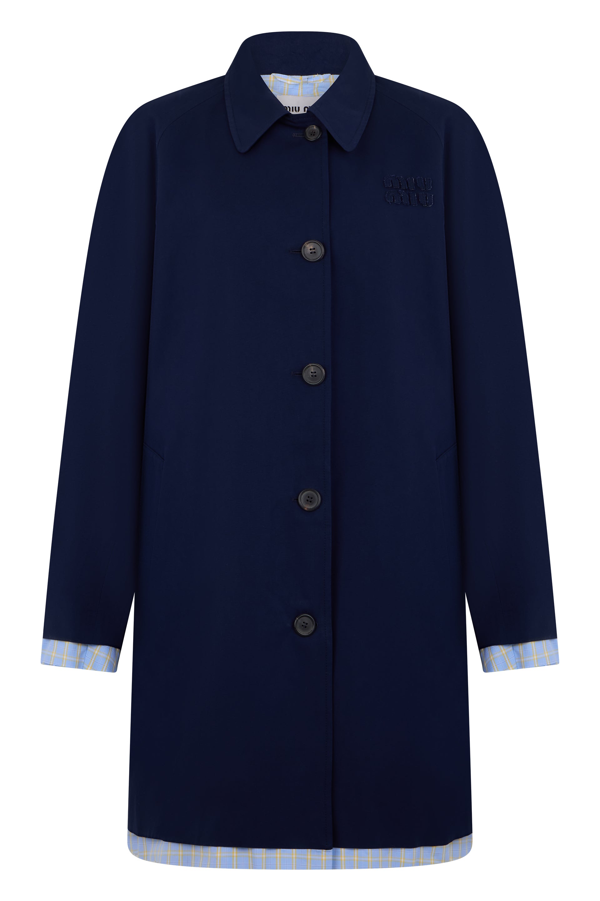 Miu Miu Cappotto monopetto in cotone poplin