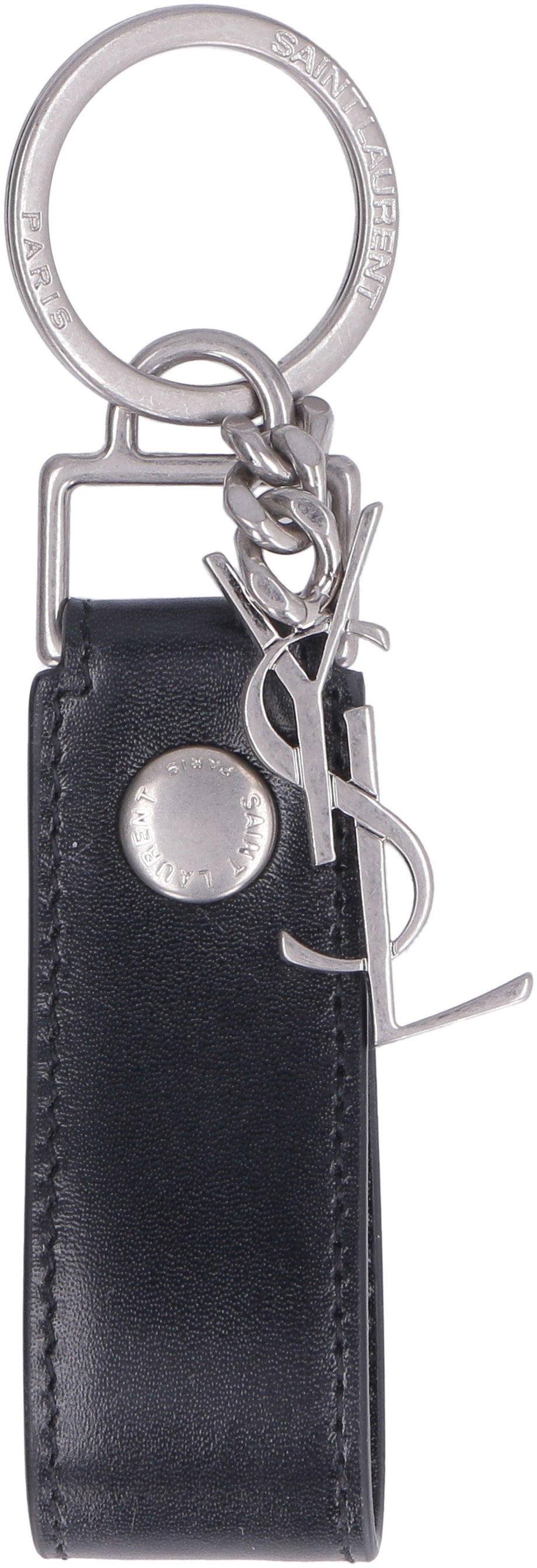 Saint Laurent Portachiavi in pelle con logo