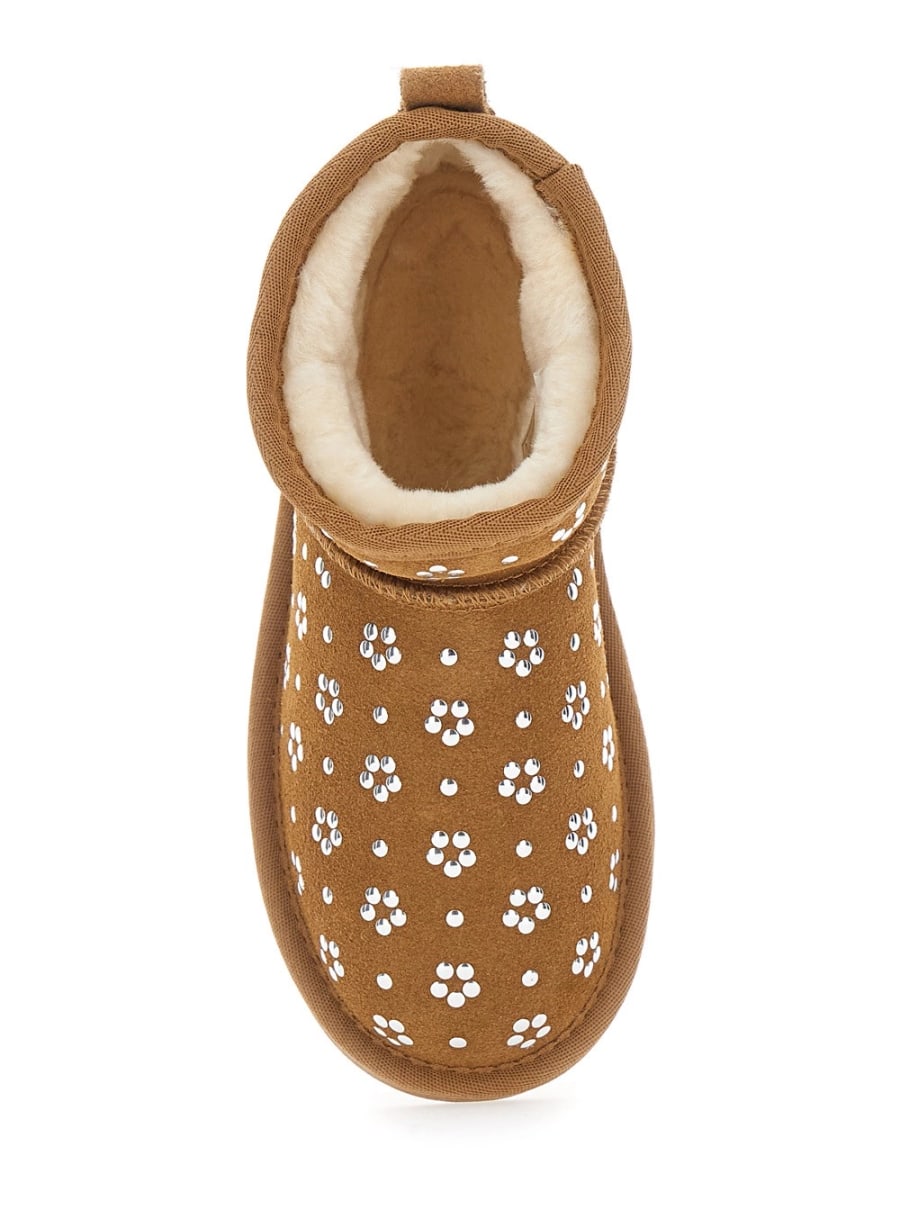 Monnalisa kids Stivaletti con decorazione sul fronte in pelle scamosciata beige bambina, view 4