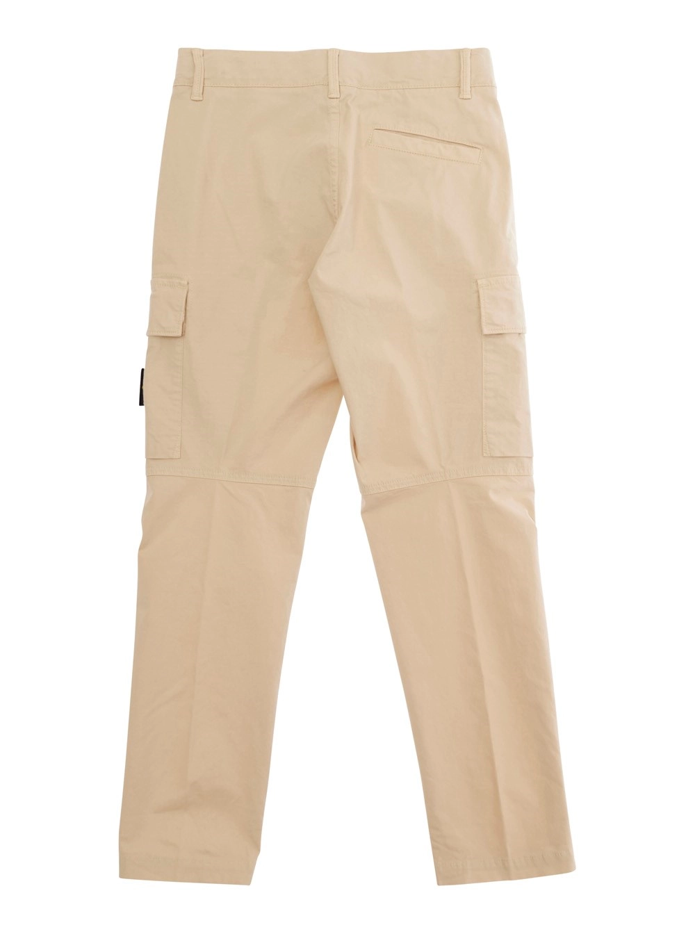Stone island kids Pantalone Beige con Patch Logo sul Fronte e Due Tasche con Patta sul Fronte in Cotone Stretch Bambino, view 2