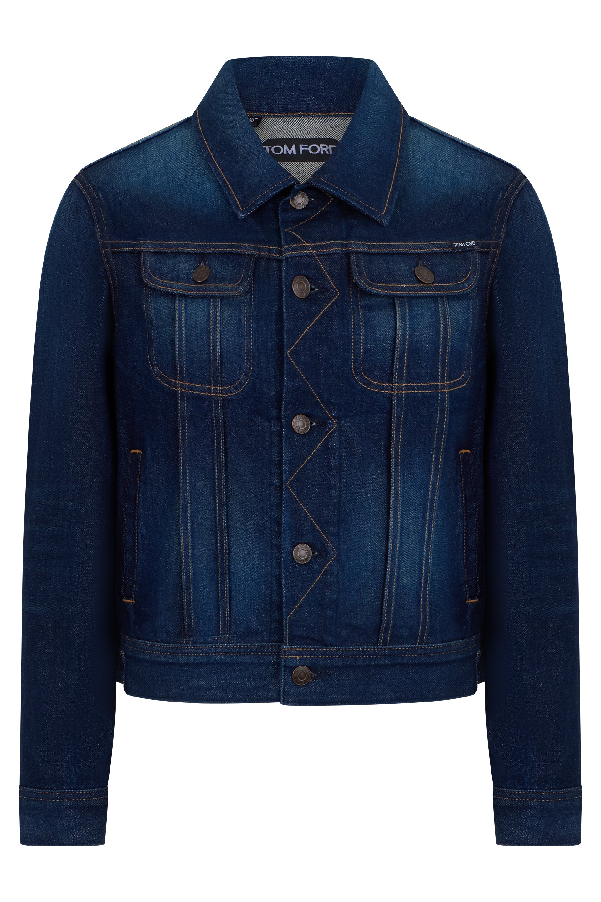 Tom Ford Giacca in denim con impunture a contrasto