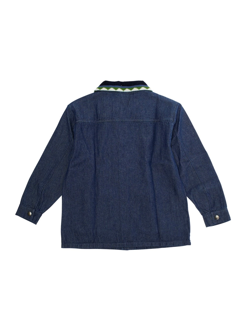 Morning mess therapy kids Giacca 'Dora' con Colletto Classico e Due Tasche Applicate sul Fronte in Denim Blu Bambina, view 2