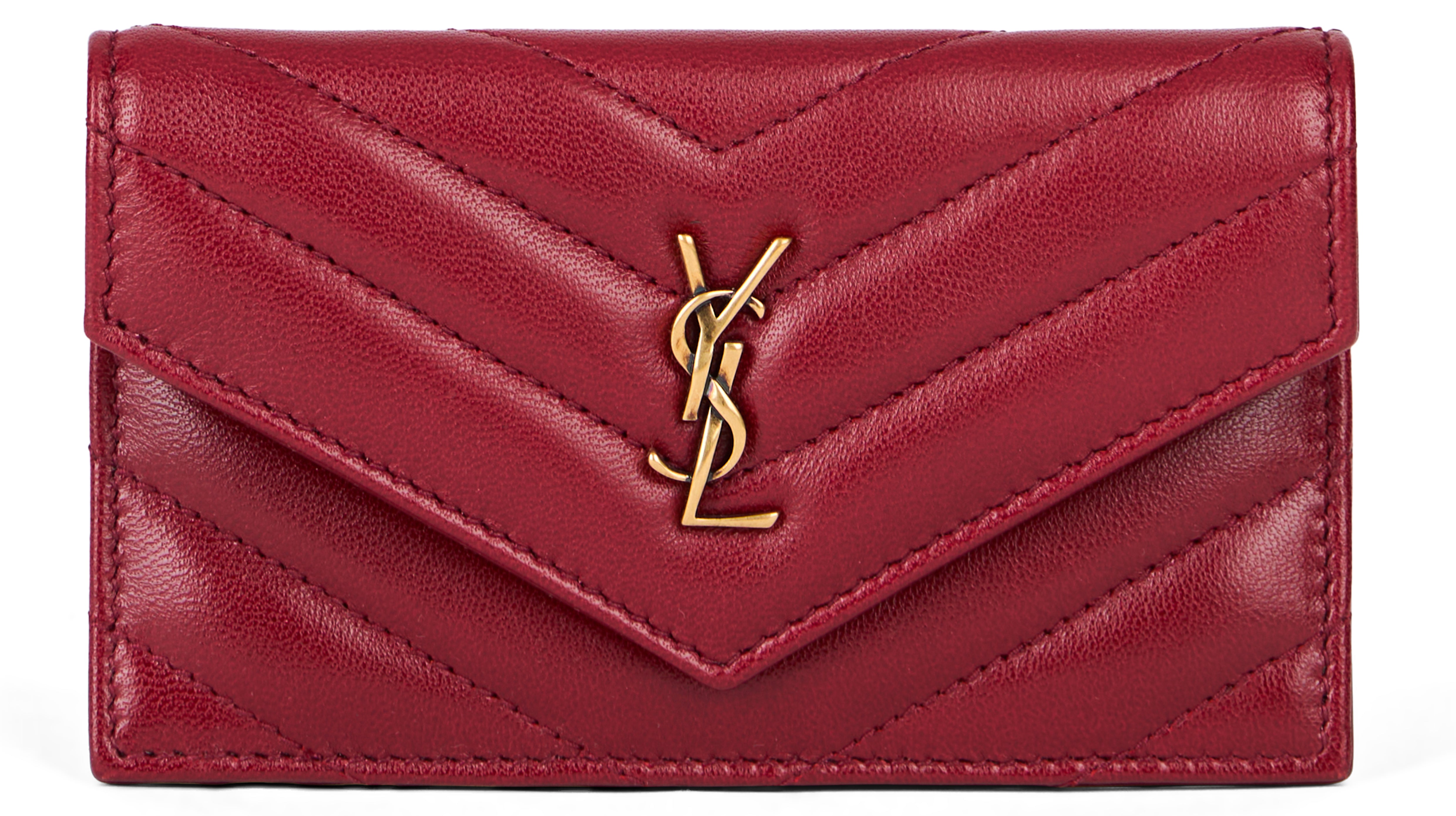 Saint Laurent Portacarte in pelle con logo