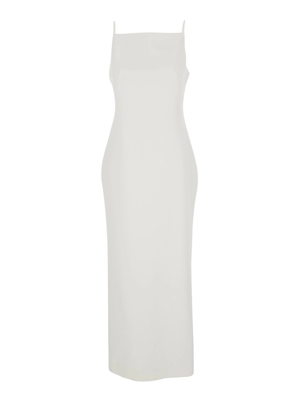 Givenchy Abito 'Ivory' Lungo Bianco con Scollo Quadrato e Singolo Spacco sul Retro in Misto Viscosa Donna