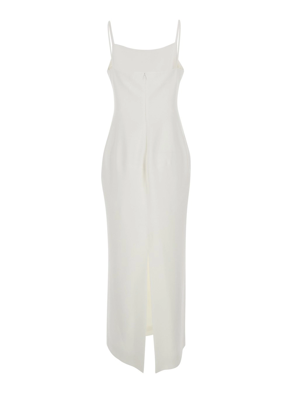 Givenchy Abito 'Ivory' Lungo Bianco con Scollo Quadrato e Singolo Spacco sul Retro in Misto Viscosa Donna, view 2
