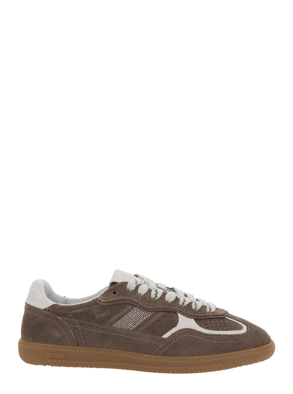 Alohas Sneaker 'Tb.490' Low Top con Dettaglio Logo Inciso sul Lato e Dettagli Traforati in Pelle Marroni Donna