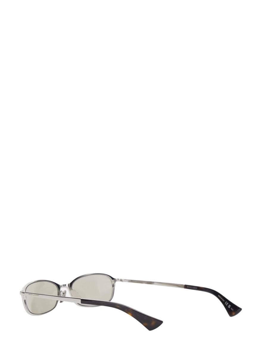Saint Laurent Occhiali da Sole '934' con logo lettering sulle aste in acetato metallici donna, view 2