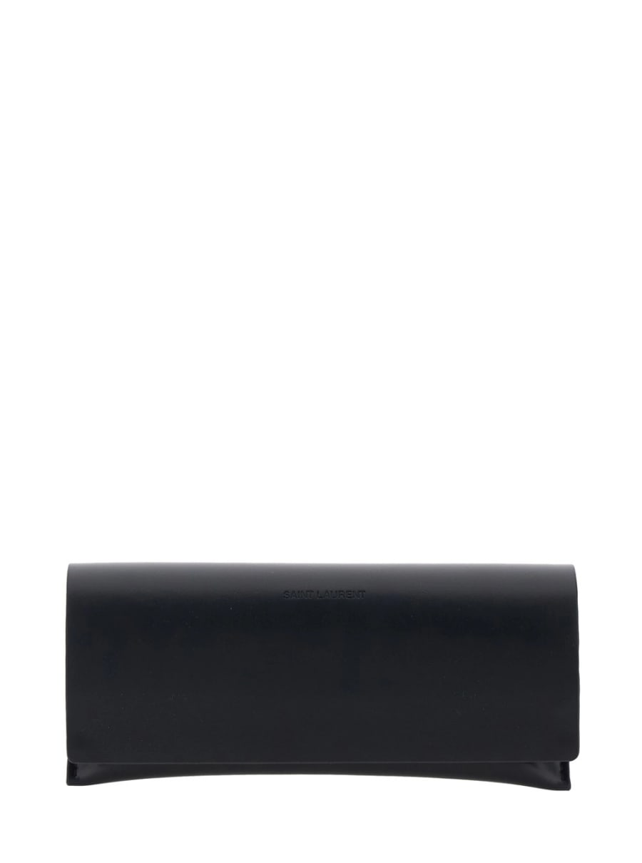Saint Laurent Occhiali da Sole '934' con logo lettering sulle aste in acetato metallici donna, view 4