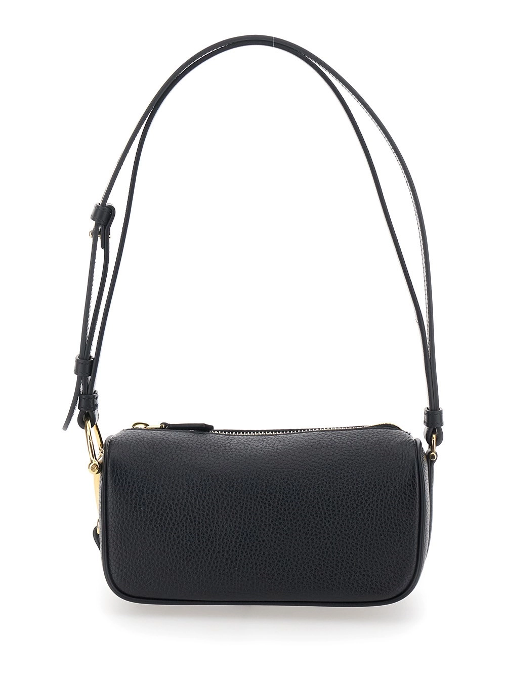 Gucci Borsa Mini 'Half Horsebit' con Mezzo Morsetto e Tracolla Regolabile e Removibile in Pelle Martellata Nera Donna