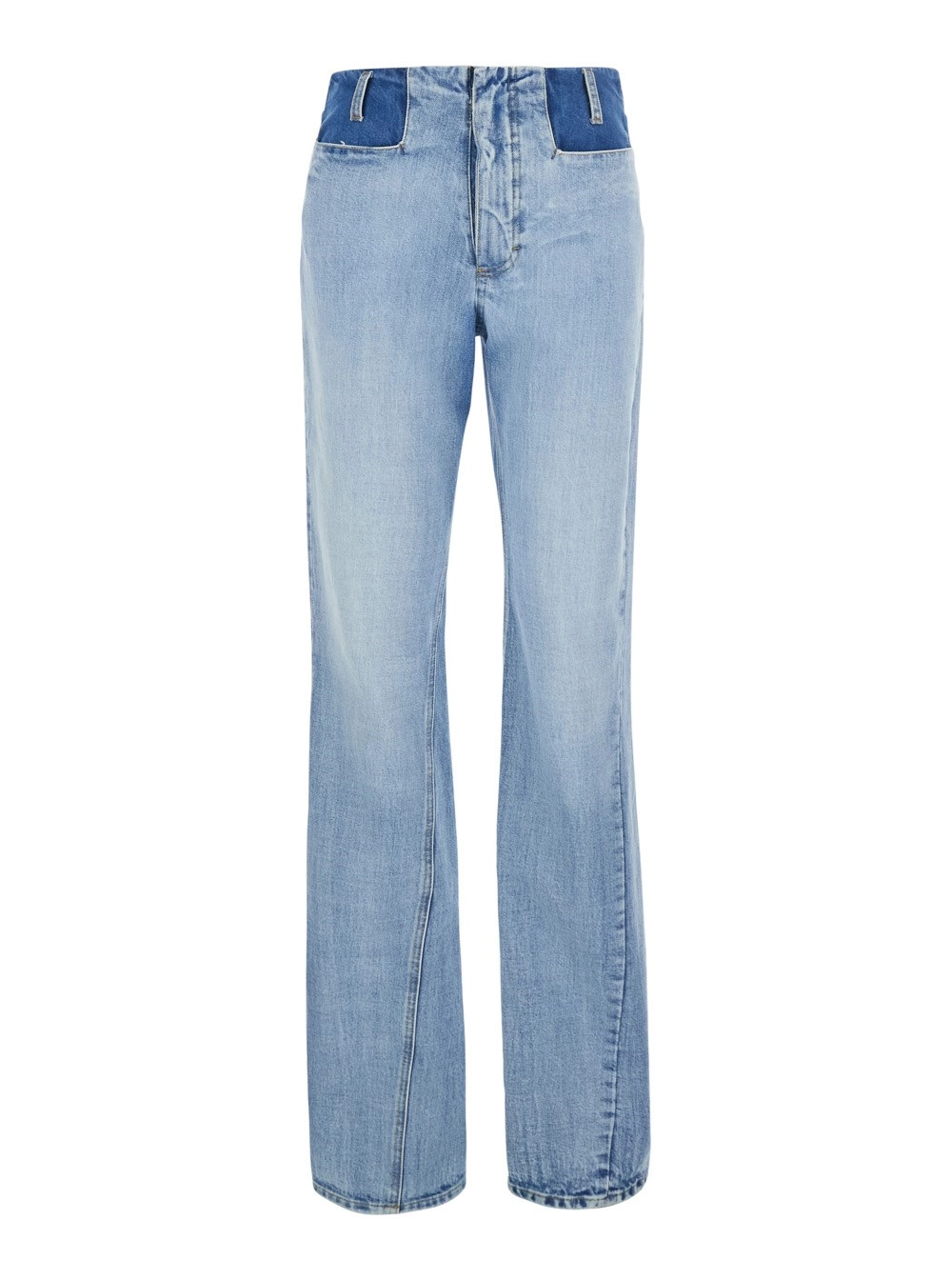 Maison Margiela Jeans con dettagli a contrasto sulla vita in denim azzurri donna