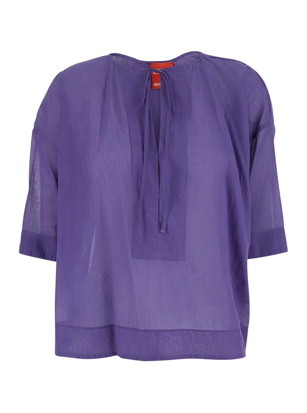 Merci Blusa con scollo rotondo e dettaglio con fiocco sul fronte in tessuto viola donna