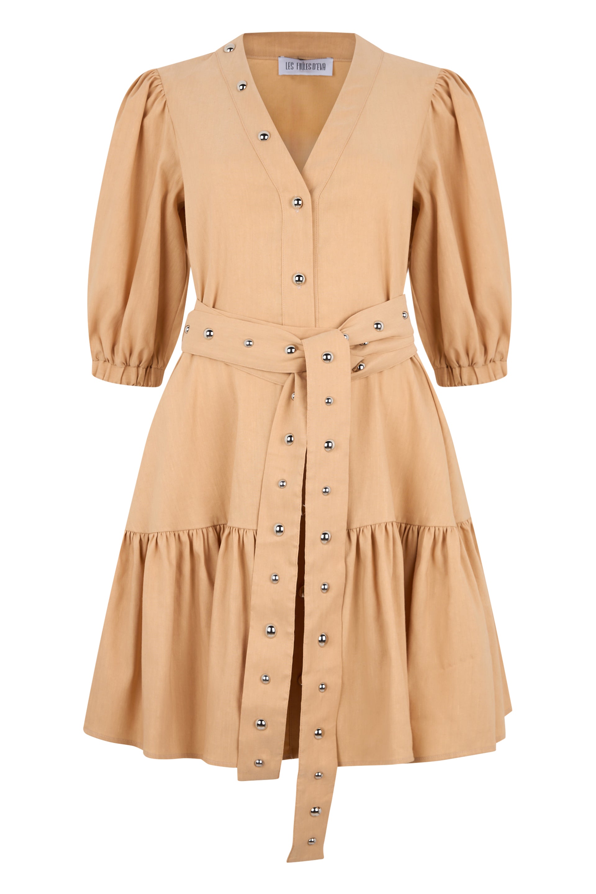 Les Filles d'Eva Abito in lino stretch con borchie
