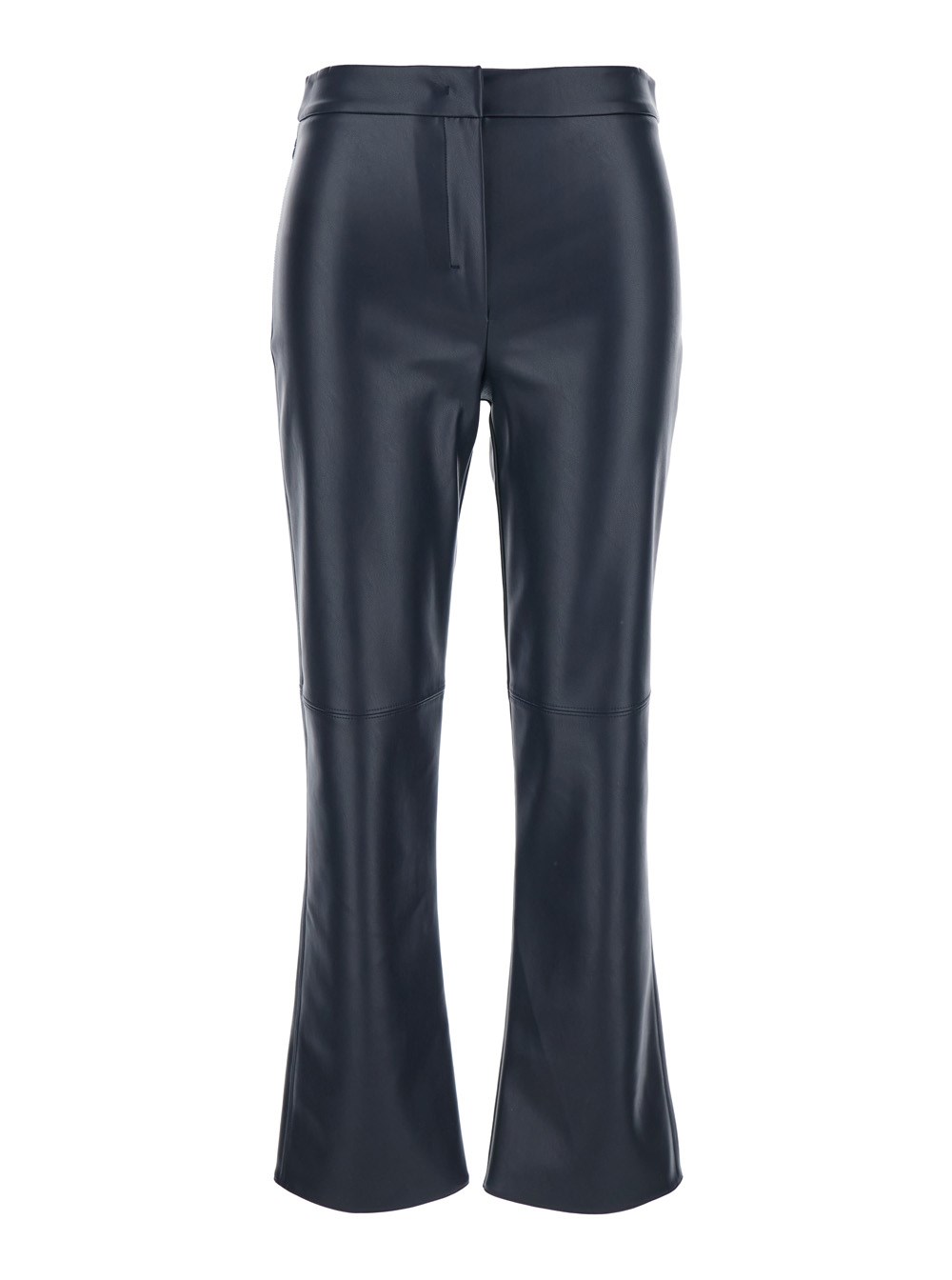 'S Max Mara Pantalone 'Sublime' con Gamba Flared in Eco Pelle Blu Scuro Donna
