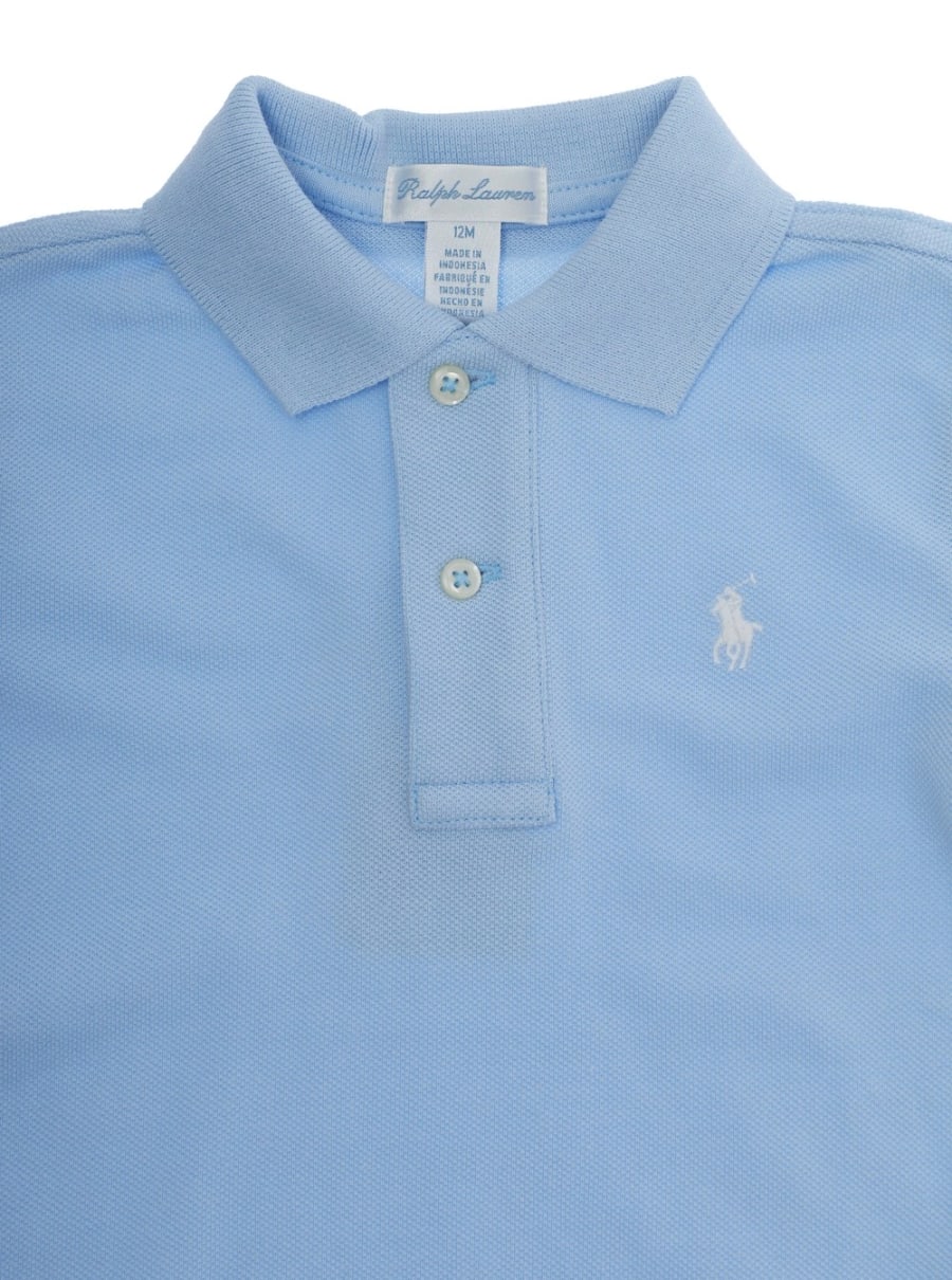 Polo ralph lauren kids Polo con logo Pony sul fronte in cotone azzurro baby, view 3