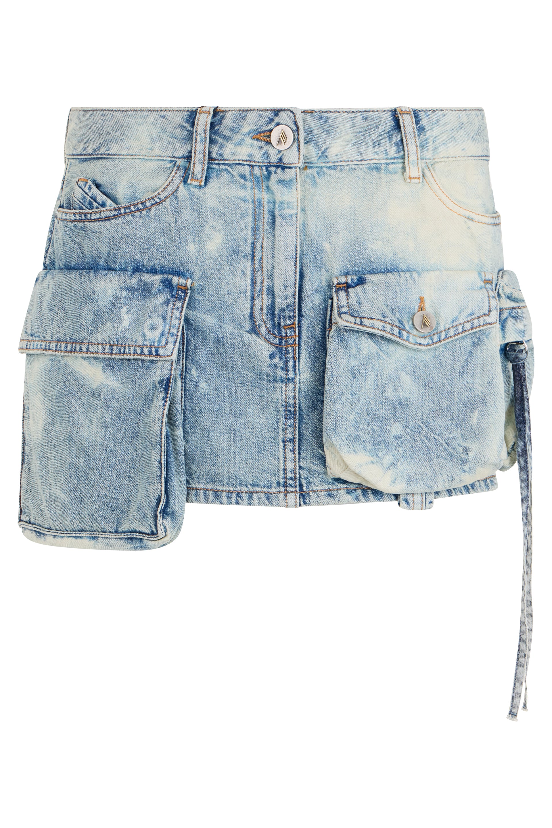 The Attico Gonna corta cargo in denim