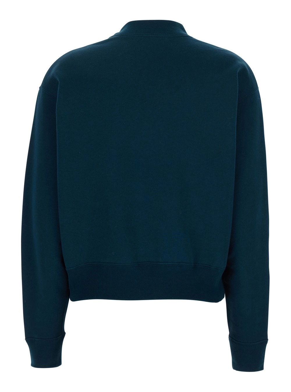 Chloé Felpa Girocollo con Stampa Logo Lettering in Cotone Blu Donna, view 2