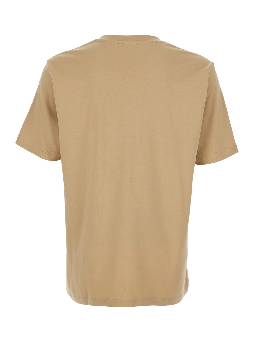 Diesel T-Shirt con Patch Logo in metallo sul fronte in Cotone beige Uomo, view 2