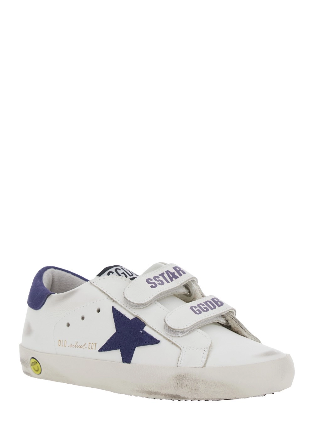 Golden goose kids Sneaker Basse 'Old School' con Patch Stella Laterale in Pelle Bianche Bambino, view 2