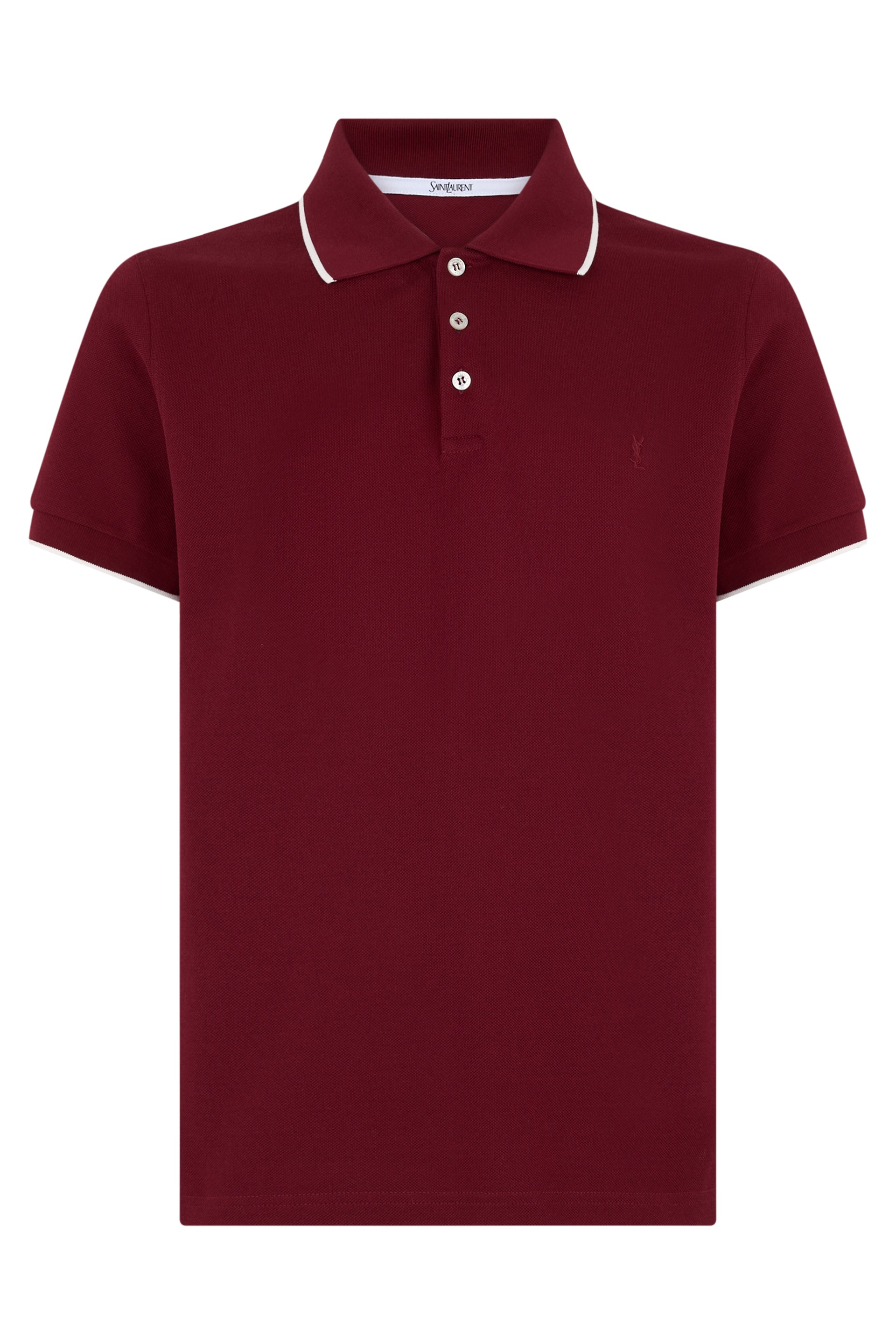 Saint Laurent Polo a maniche corte in piqué di cotone