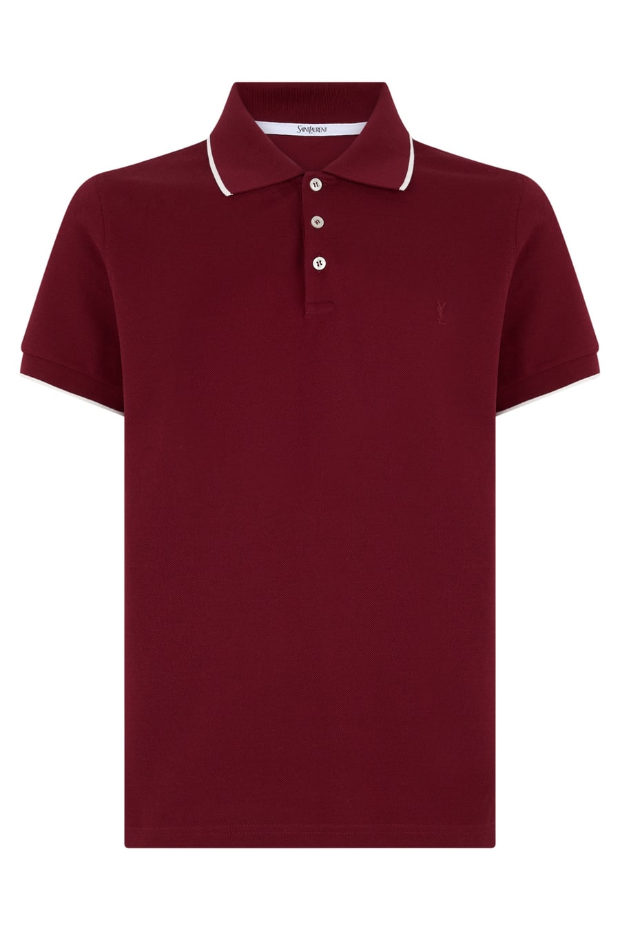 Saint Laurent Polo a maniche corte in piqué di cotone