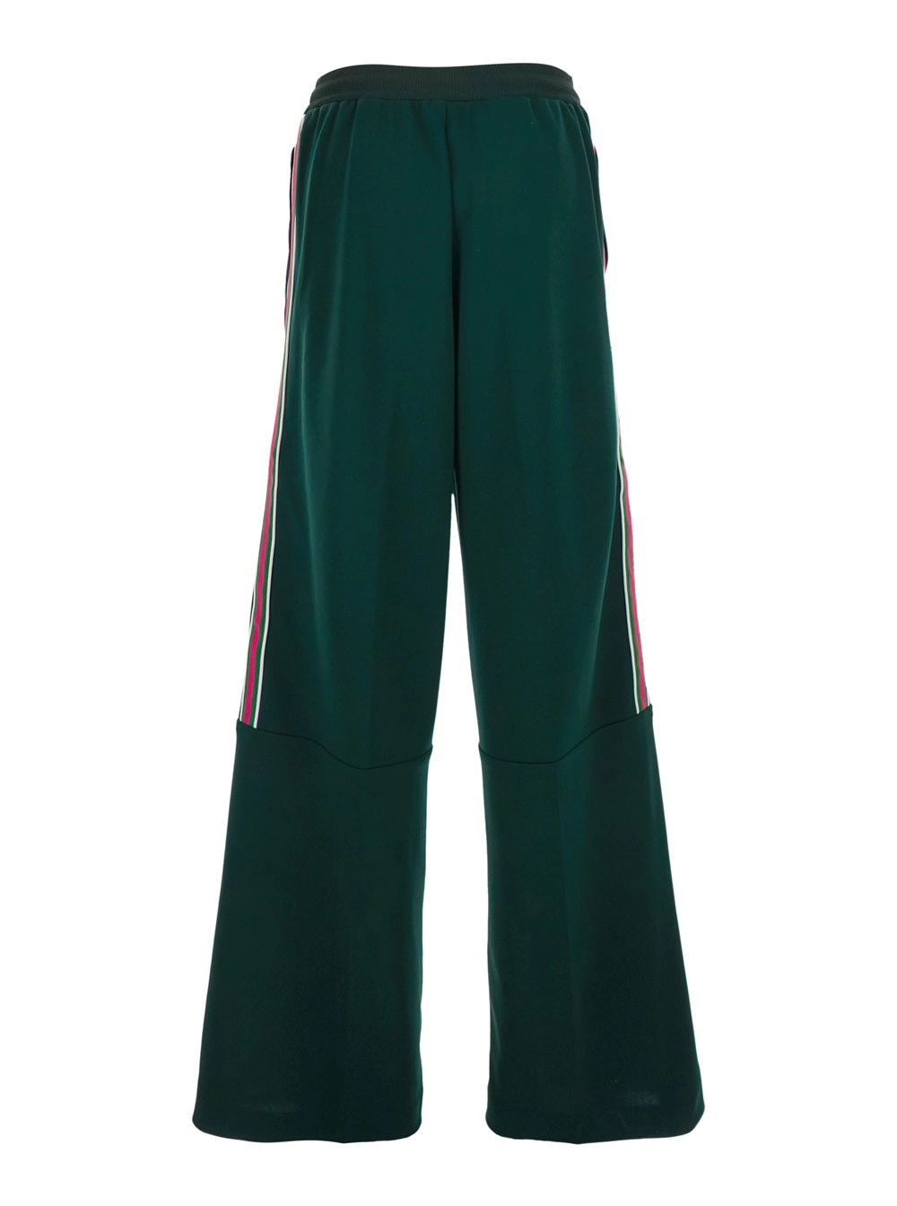 Gucci Pantaloni con dettagli a strisce in tessuto tecnico verdi donna, view 2