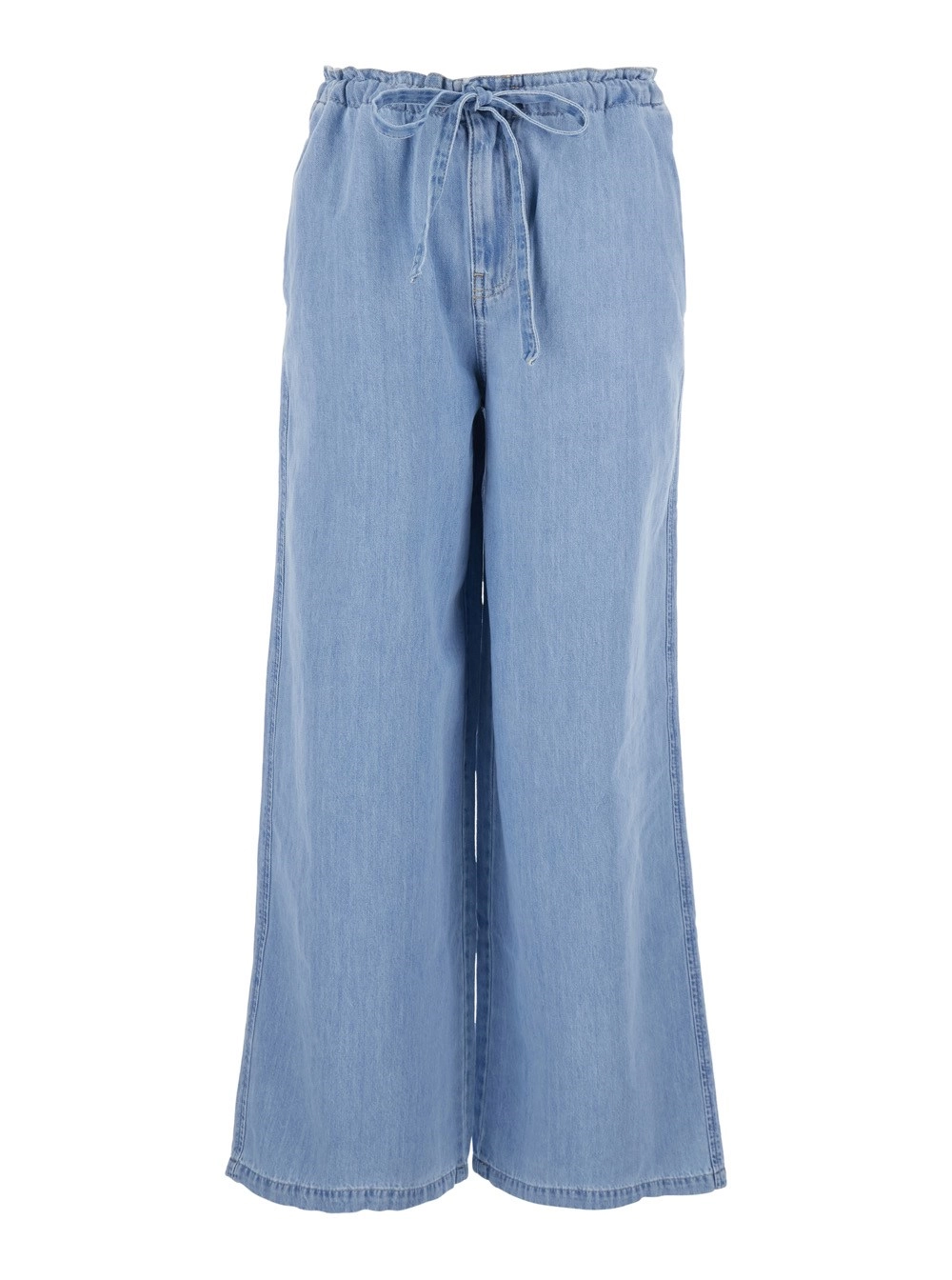 Ag jeans Jeans 'Kali' con Gamba Ampia e Coulisse sul Fronte in Denim Azzurri Donna