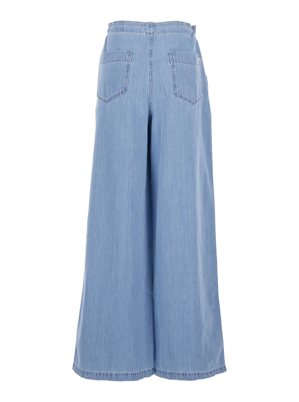 Ag jeans Jeans 'Kali' con Gamba Ampia e Coulisse sul Fronte in Denim Azzurri Donna, view 2