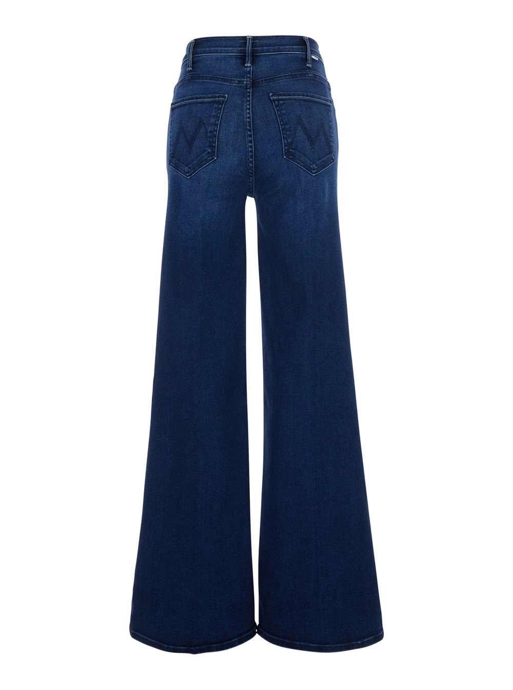 Mother Jeans 'The Hustler Roller Sneak' con Gamba Ampia e Patch Logo sul Retro in Denim Blu Donna, view 2