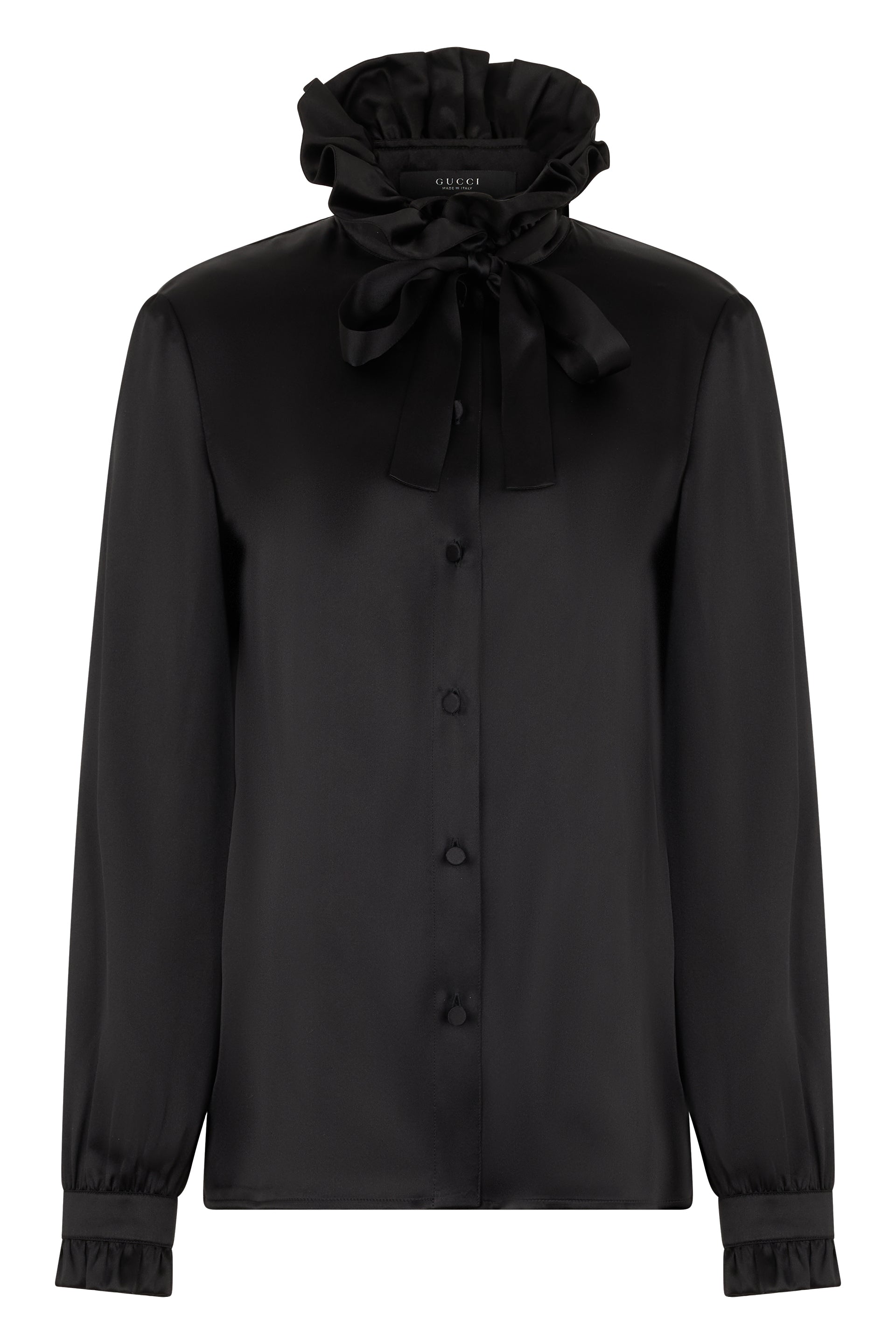 Gucci Camicia in raso di seta con fiocco