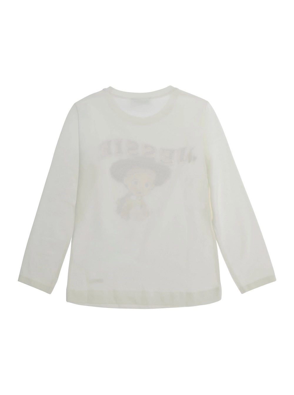 Monnalisa kids T-shirt a maniche lunghe con stampa sul fronte in cotone bianca bambina, view 2