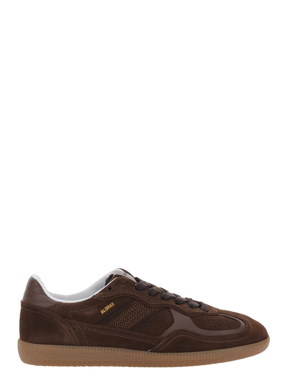 Alohas Sneaker 'Tb.490' Low Top con Dettaglio Logo Inciso sul Lato e Dettagli Traforati in Pelle Marroni Donna