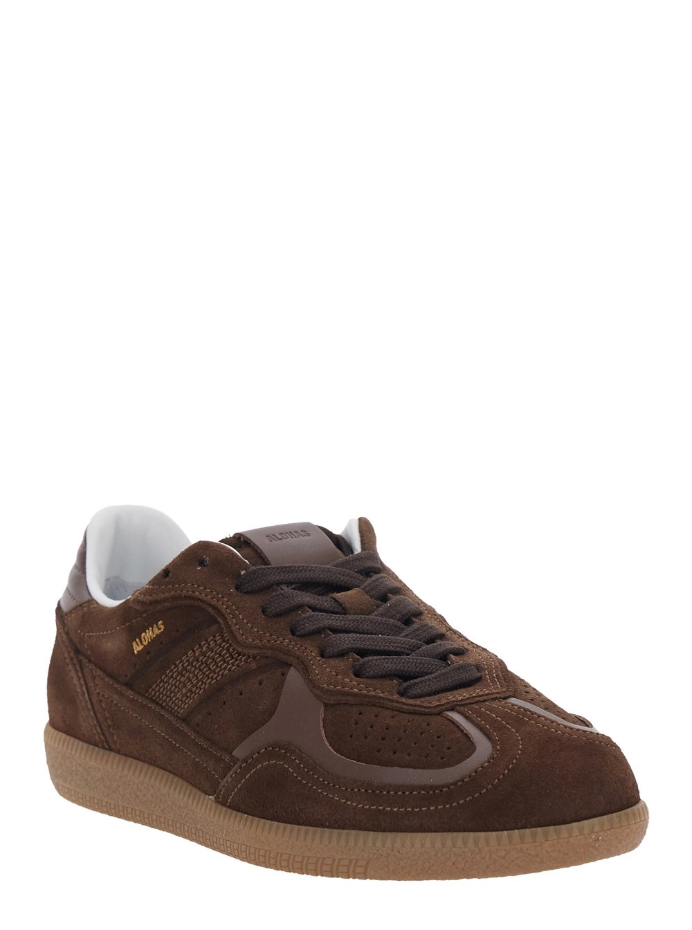 Alohas Sneaker 'Tb.490' Low Top con Dettaglio Logo Inciso sul Lato e Dettagli Traforati in Pelle Marroni Donna, view 2