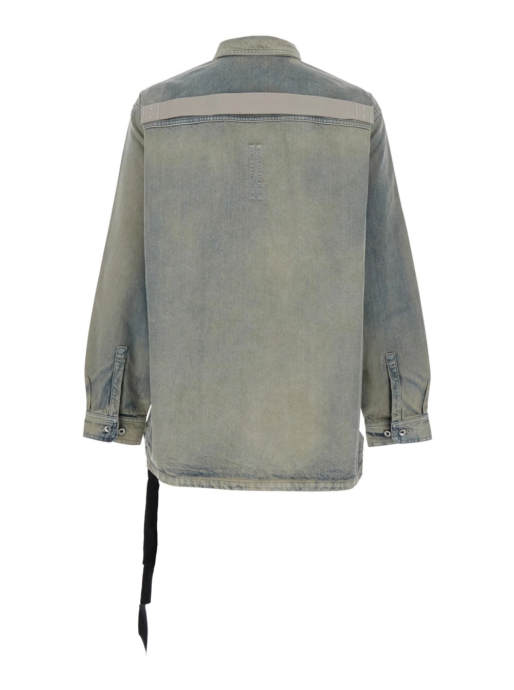 Drkshdw Giubbotto con Colletto Classico e Vita con Coulisse in Denim Azzurro Uomo, view 2