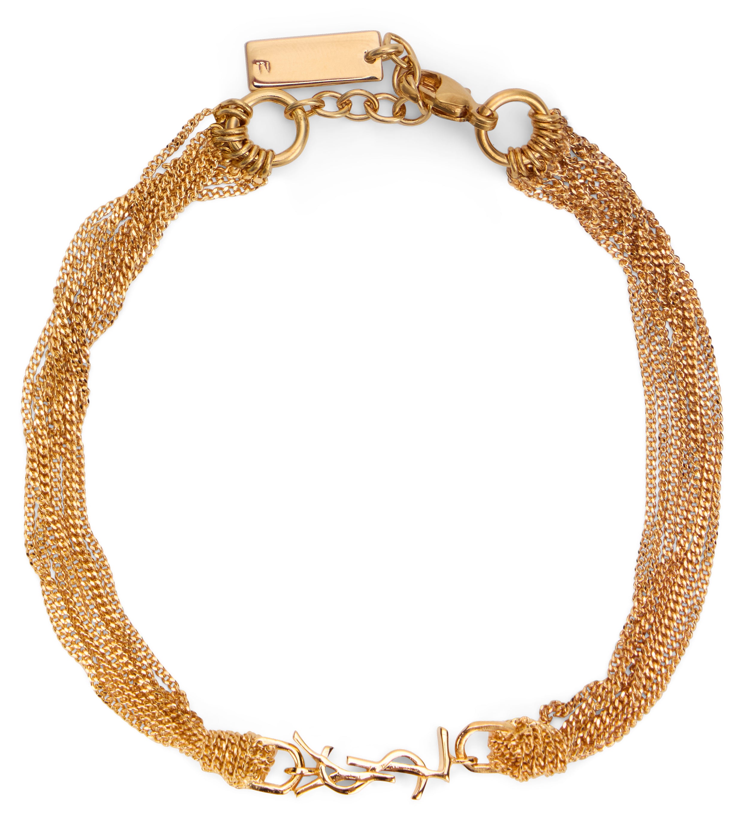 Saint Laurent Bracciale in metallo con nappina Cassandre