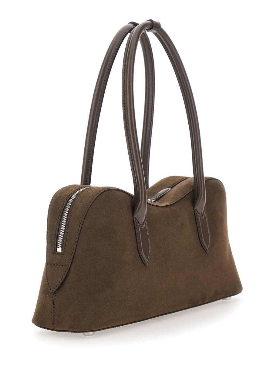 Stella McCartney Borsa a Spalla 'Lucchetto' con Dettaglio Logo in Ecopelle Marrone Donna, view 3