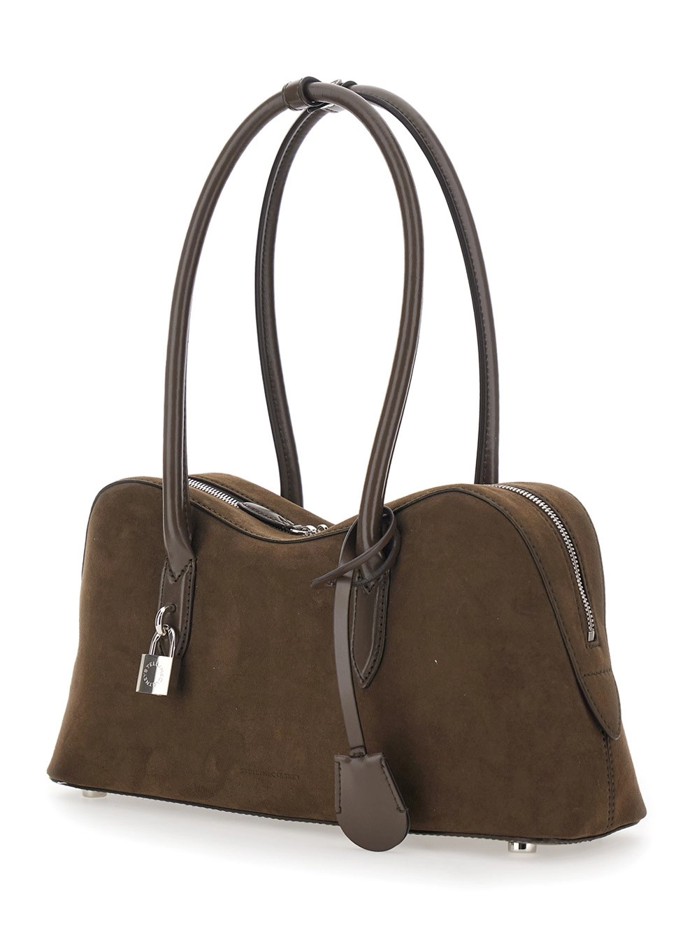 Stella McCartney Borsa a Spalla 'Lucchetto' con Dettaglio Logo in Ecopelle Marrone Donna, view 2