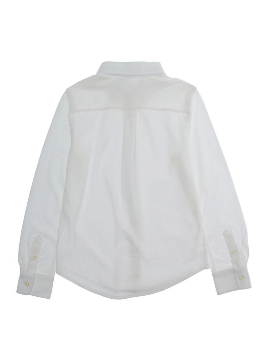 Polo ralph lauren kids Camicia con Logo Pony Ricamato sul Fronte in Cotone Bianca Bambino, view 2