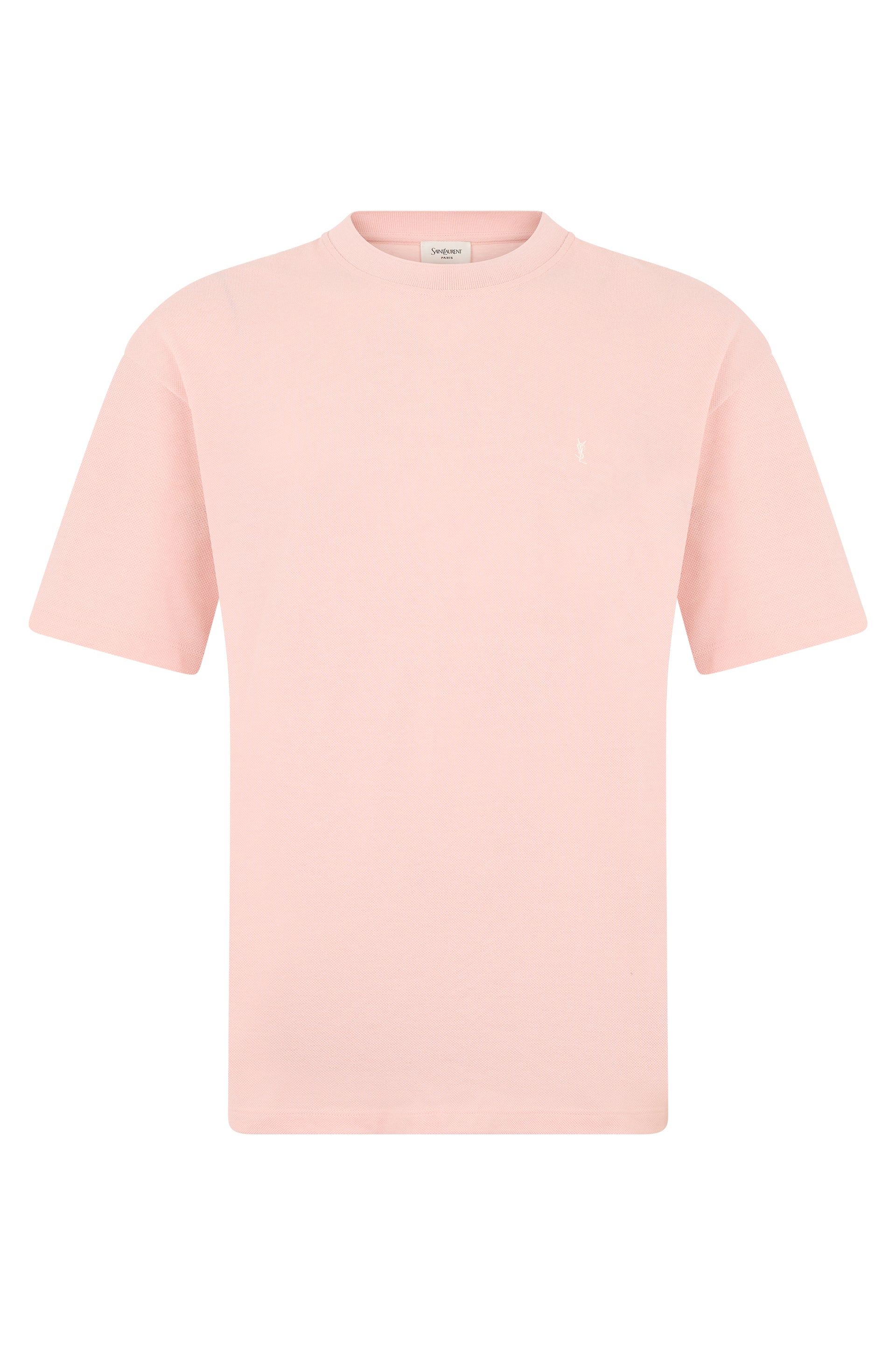 Saint Laurent Maglietta in cotone con logo ricamato
