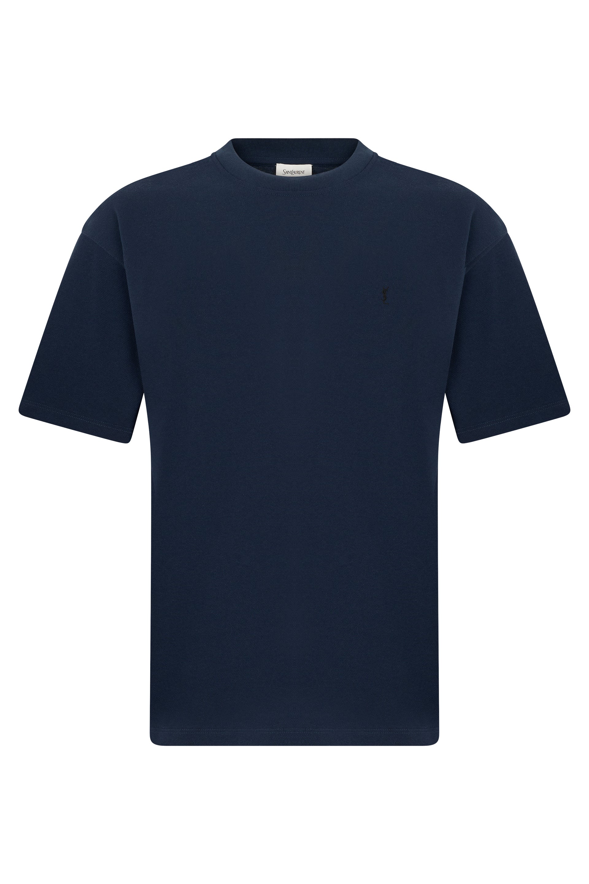 Saint Laurent Maglietta in cotone con logo ricamato