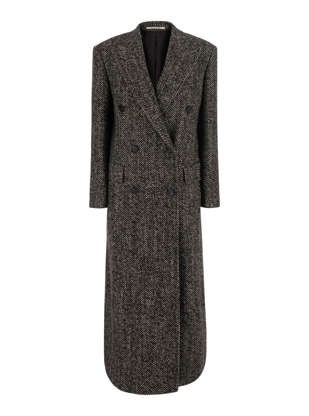 Tagliatore Cappotto Doppiopetto con motivo a resca in misto lana Marrone Donna