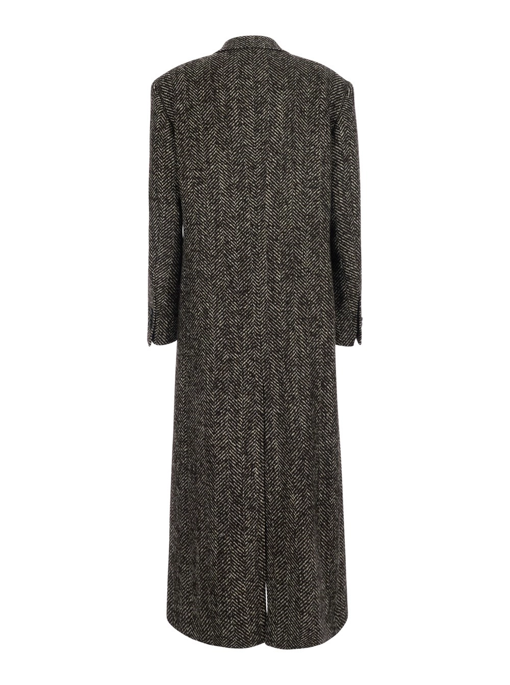 Tagliatore Cappotto Doppiopetto con motivo a resca in misto lana Marrone Donna, view 2