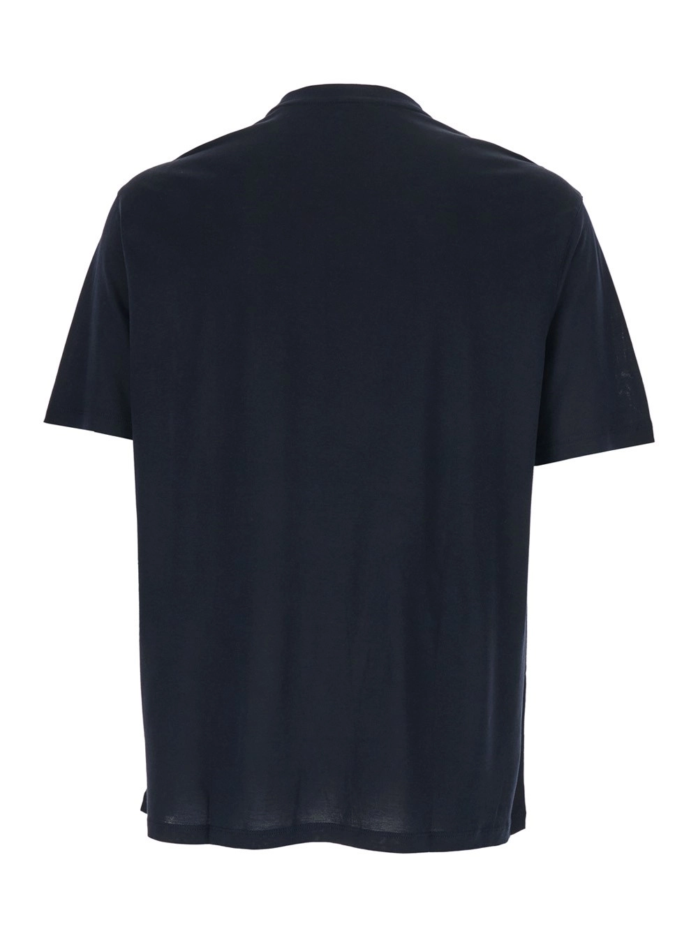 Emporio Armani T-Shirt Blu 'REG FII ACQUILA A PETTO LIOCEL' con Logo sul Fronte in Lyocell e Cotone Uomo, view 2