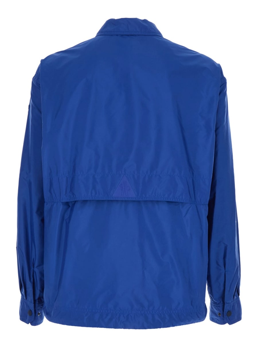 Moncler grenoble Giubbotto 'Brive' con Patch Logo sulla Manica in Tessuto Tecnico Blu Uomo, view 2